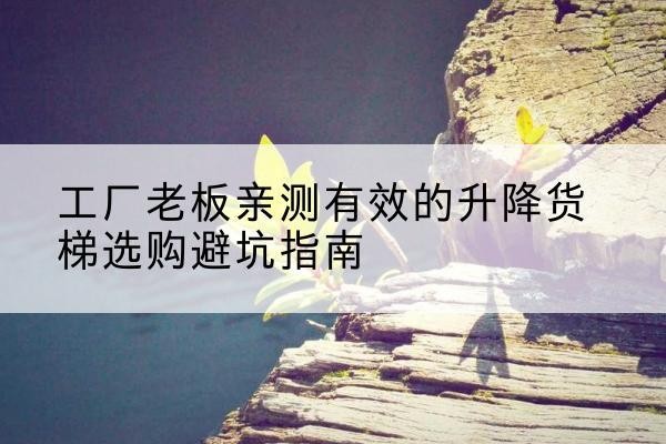 固阳升降货梯怎么选-工厂老板亲测有效的升降货梯选购避坑指南